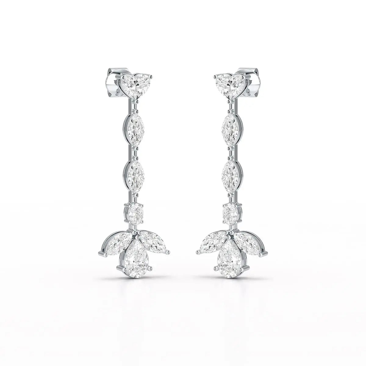 6 CT Multi shape Dangle Lab Diamond Earrings