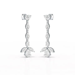 6 CT Multi shape Dangle Lab Diamond Earrings