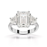 6 CT Lab Diamond Emerald Cut Three Stone Ring