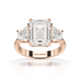 6 CT Lab Diamond Emerald Cut Three Stone Ring