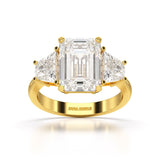 6 CT Lab Diamond Emerald Cut Three Stone Ring