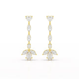 6 CT Multi shape Dangle Lab Diamond Earrings