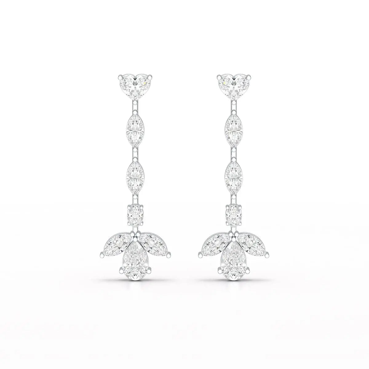 6 CT Multi shape Dangle Lab Diamond Earrings