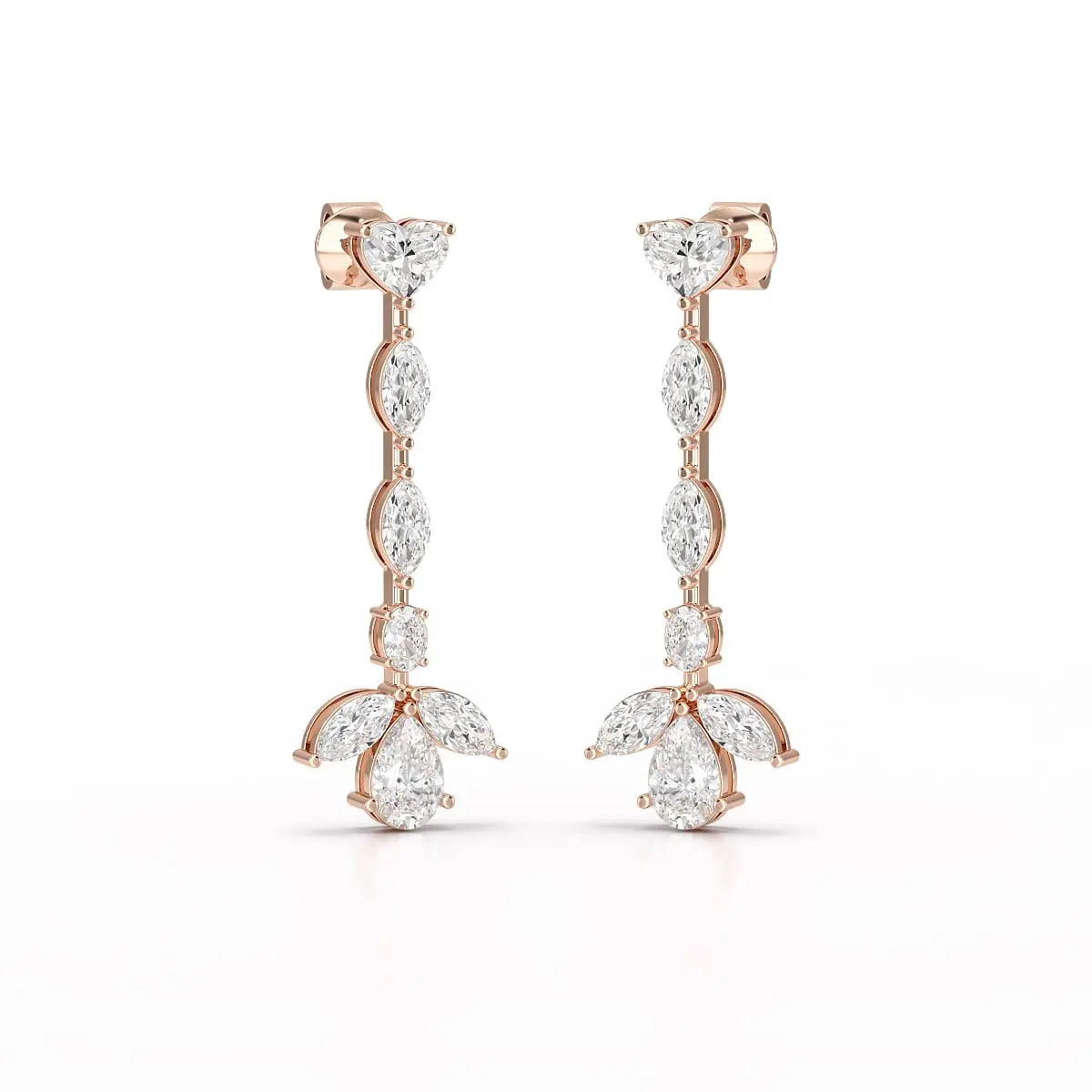 6 CT Multi shape Dangle Lab Diamond Earrings
