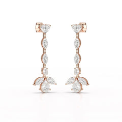 6 CT Multi shape Dangle Lab Diamond Earrings