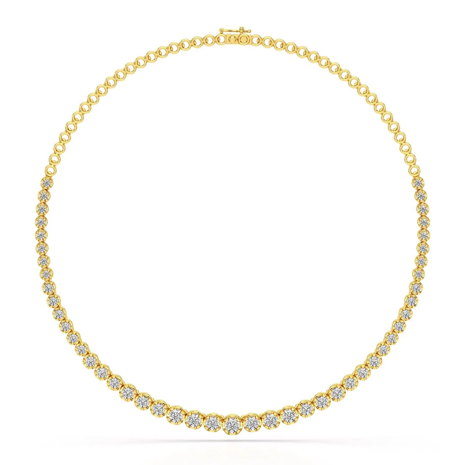 7.6 Carat Lab Diamond Round Riviere Necklace