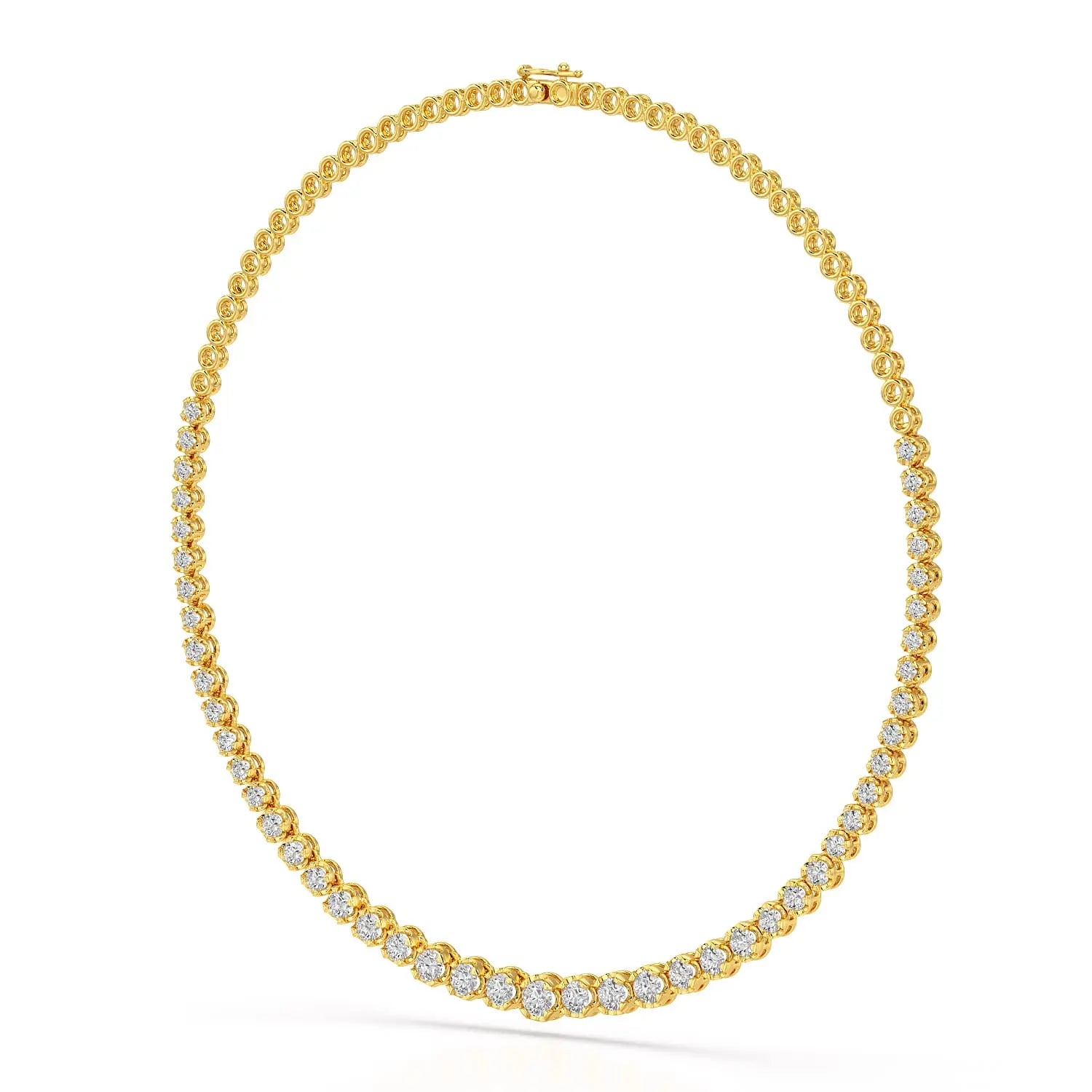 7.6 Carat Lab Diamond Round Riviere Necklace