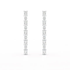 8.27 CT Lab Diamond Emerald Cut Dangle Drop Earring