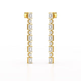 8.27 CT Lab Diamond Emerald Cut Dangle Drop Earring
