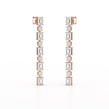 8.27 CT Lab Diamond Emerald Cut Dangle Drop Earring