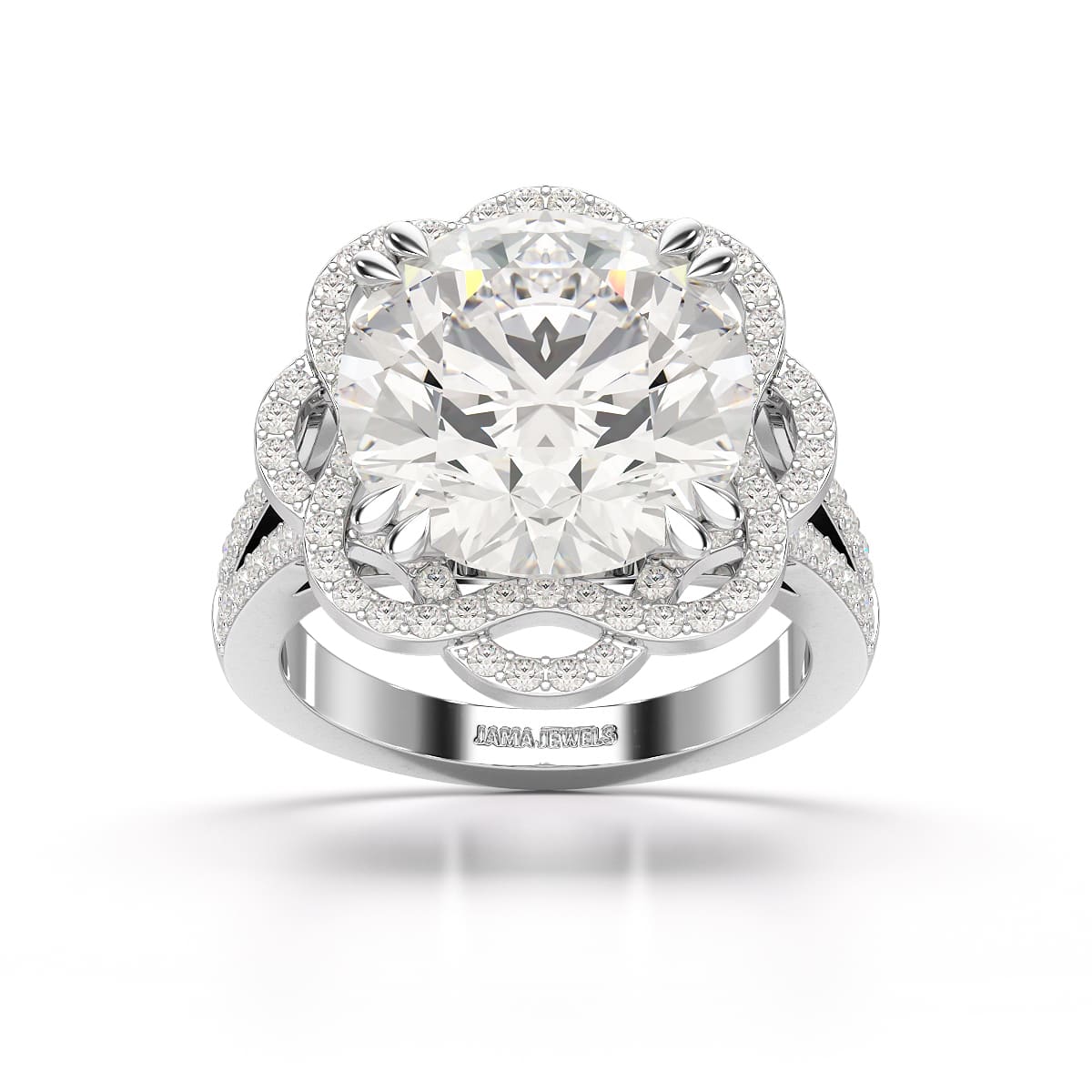 8.9 CT Lab Diamond Round Cut Halo Diamond