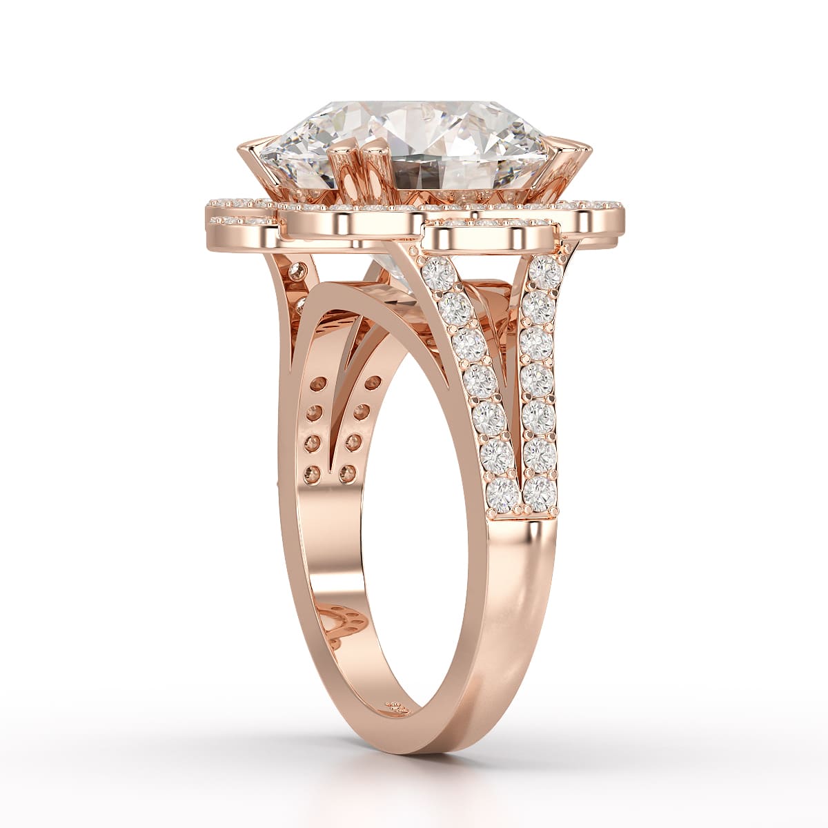 8.9 CT Lab Diamond Round Cut Halo Diamond