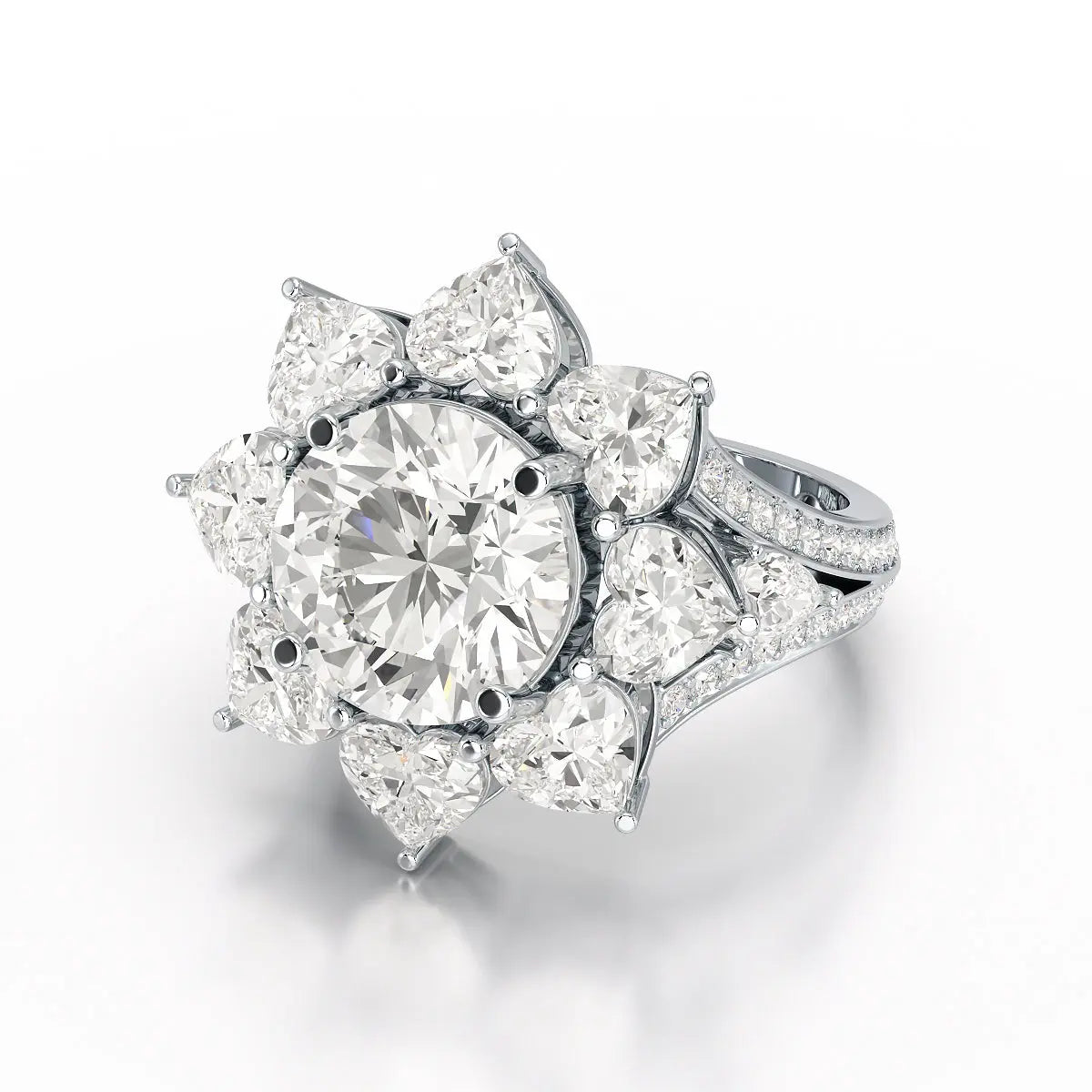 9.24 CT Lab Diamond Round Wedding Ring
