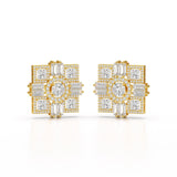 9.25 CT Baguette and Princess Cut Lab Diamond Stud Earrings