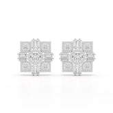9.25 CT Baguette and Princess Cut Lab Diamond Stud Earrings