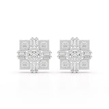 9.25 CT Baguette and Princess Cut Lab Diamond Stud Earrings