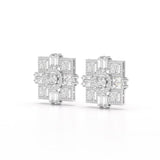 9.25 CT Baguette and Princess Cut Lab Diamond Stud Earrings