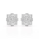 9.25 CT Baguette and Princess Cut Lab Diamond Stud Earrings