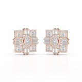 9.25 CT Baguette and Princess Cut Lab Diamond Stud Earrings