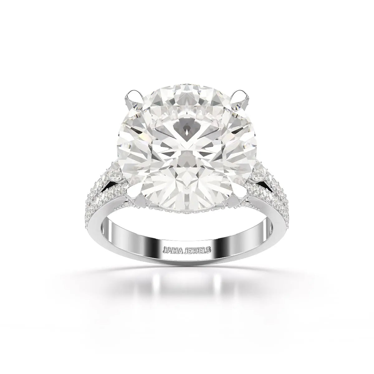 9.29 CT Halo Pave Lab Diamond Engagement Ring