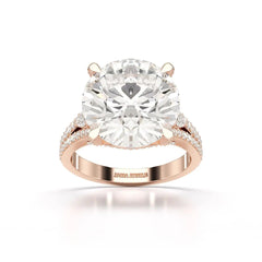 9.29 CT Halo Pave Lab Diamond Engagement Ring