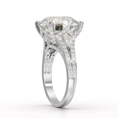 9.29 CT Halo Pave Lab Diamond Engagement Ring