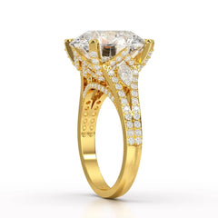 9.29 CT Halo Pave Lab Diamond Engagement Ring