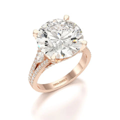 9.29 CT Halo Pave Lab Diamond Engagement Ring