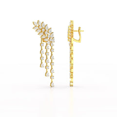 9 CT Pear Cut Lab Diamond Dangle Drop Earring Jama Jewels