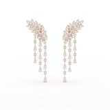 9 CT Pear Cut Lab Diamond Dangle Drop Earring