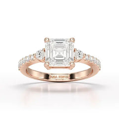 Asscher Cut 2.33 CT Lab Diamond Engagement Ring - Jama Jewels