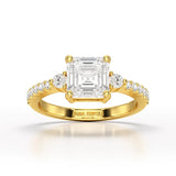 Asscher Cut 2.33 CT Lab Diamond Engagement Ring - Jama Jewels