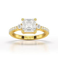 Asscher Cut 2.33 CT Lab Diamond Engagement Ring - Jama Jewels
