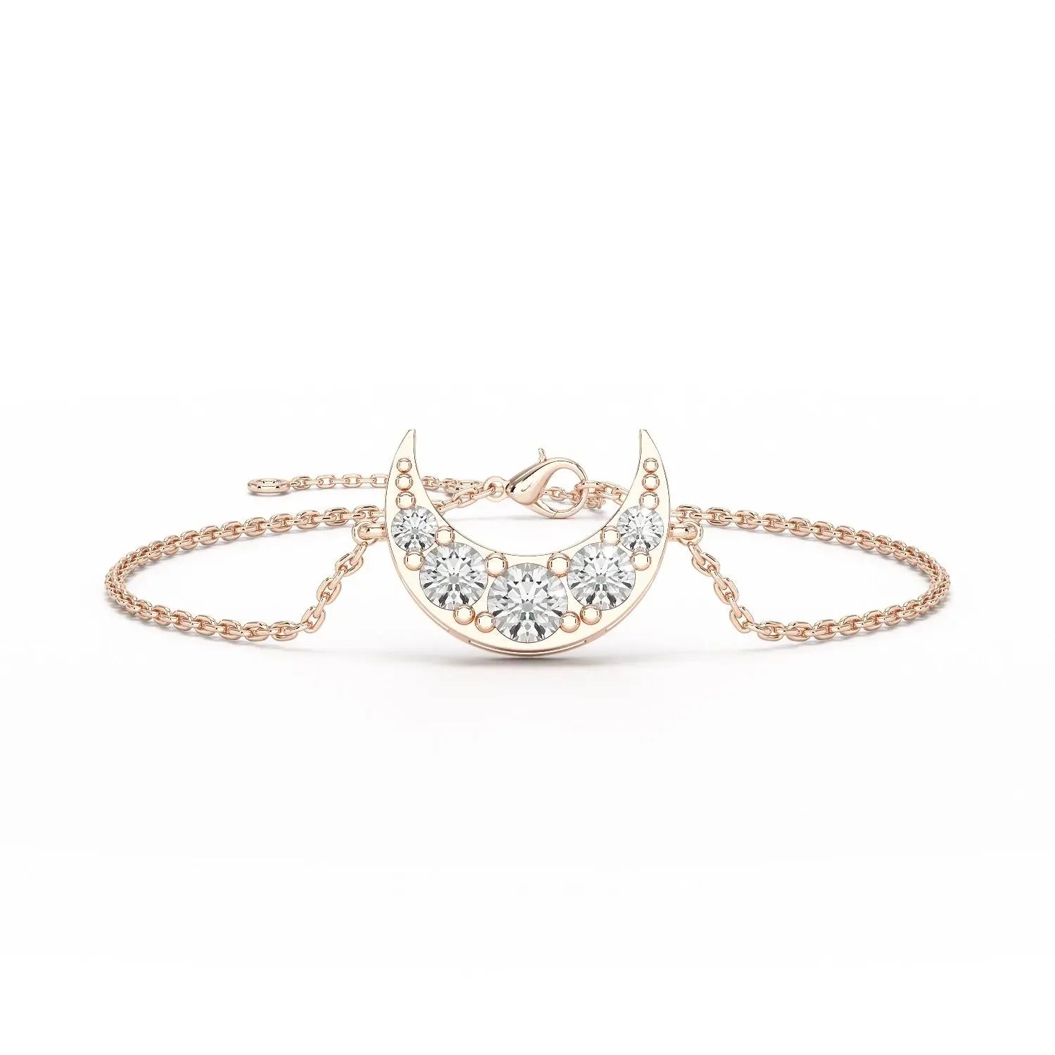 1.3 CT Lab Diamond Crescent Moon Bracelet Jama Jewels