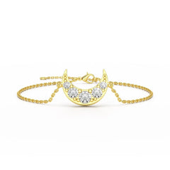 1.3 CT Lab Diamond Crescent Moon Bracelet Jama Jewels