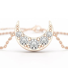 1.3 CT Lab Diamond Crescent Moon Bracelet Jama Jewels