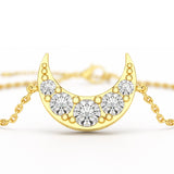 1.3 CT Lab Diamond Crescent Moon Bracelet