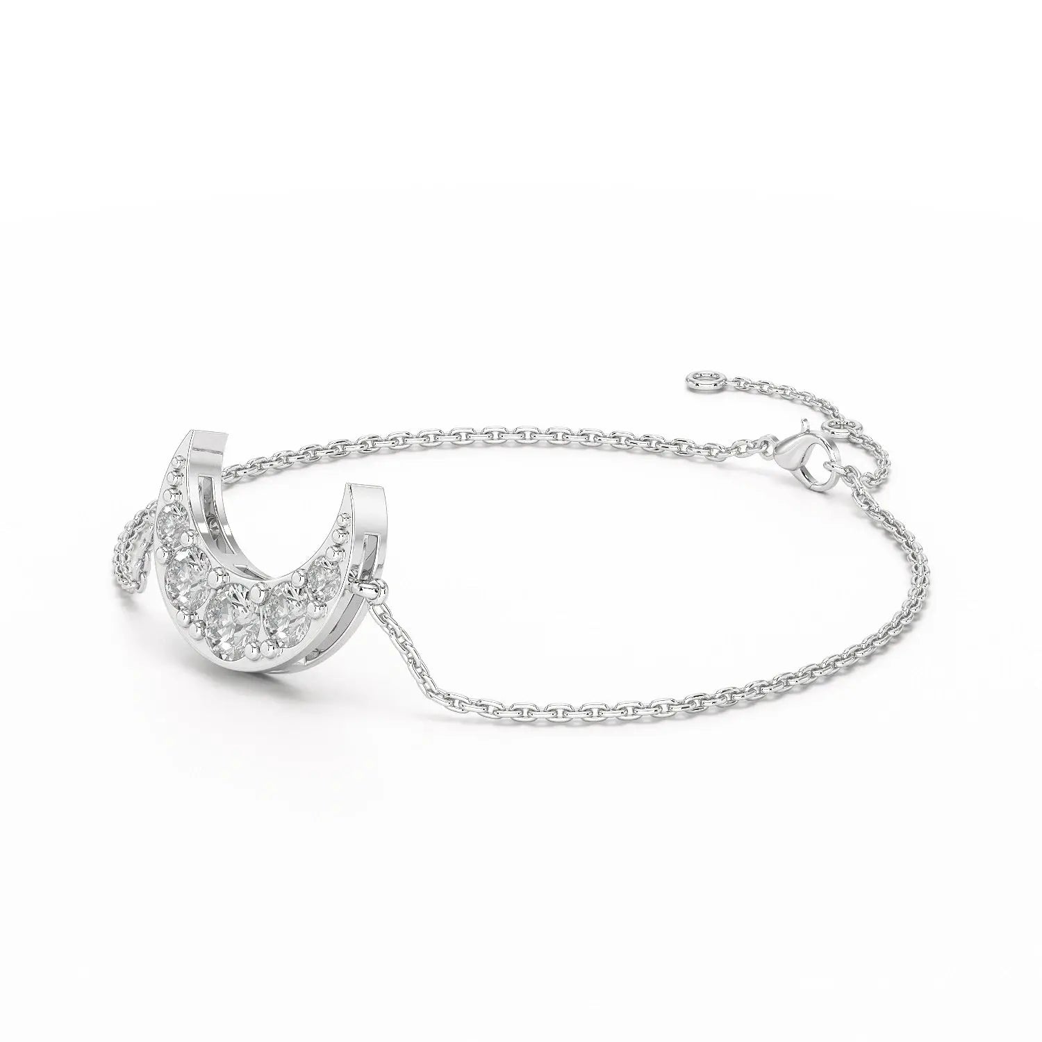 1.3 CT Lab Diamond Crescent Moon Bracelet Jama Jewels