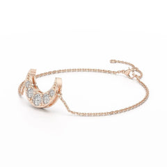 1.3 CT Lab Diamond Crescent Moon Bracelet Jama Jewels