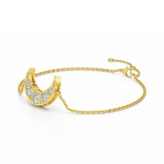 1.3 CT Lab Diamond Crescent Moon Bracelet Jama Jewels