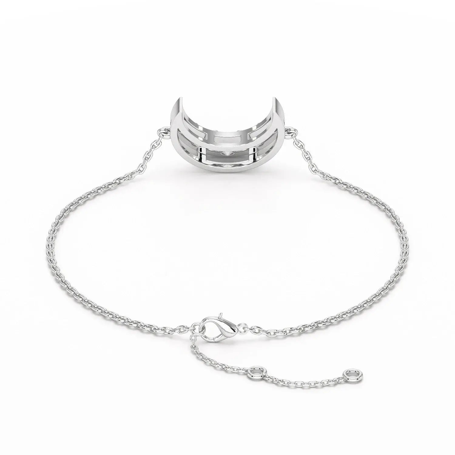 1.3 CT Lab Diamond Crescent Moon Bracelet Jama Jewels