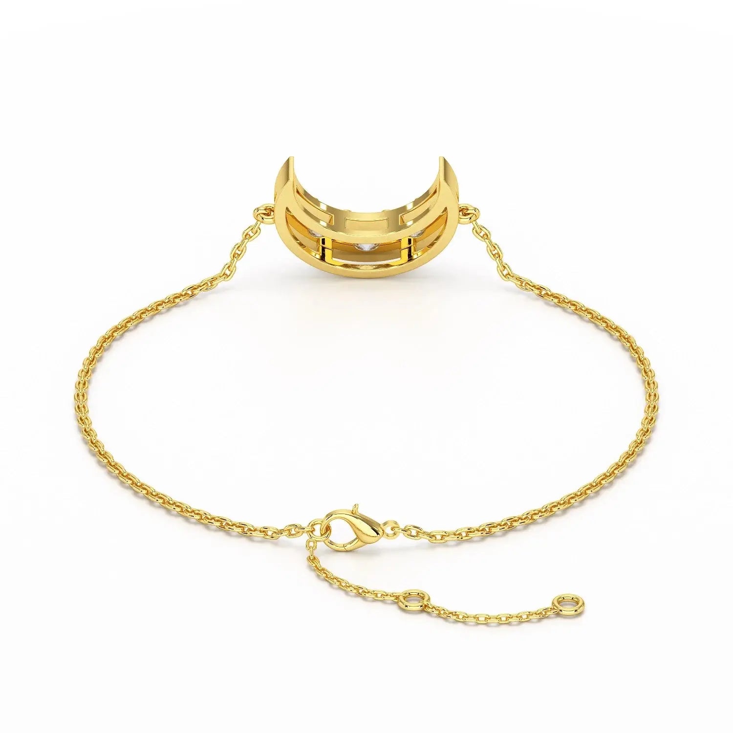 1.3 CT Lab Diamond Crescent Moon Bracelet Jama Jewels