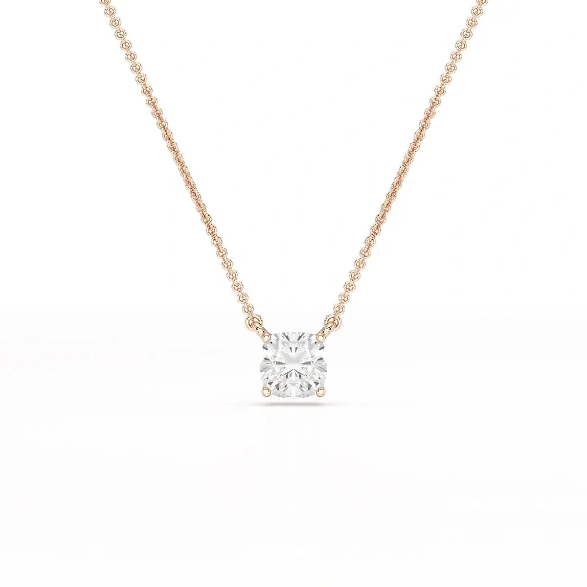 1 CT Cushion Solitaire Lab Grown Diamond Pendant