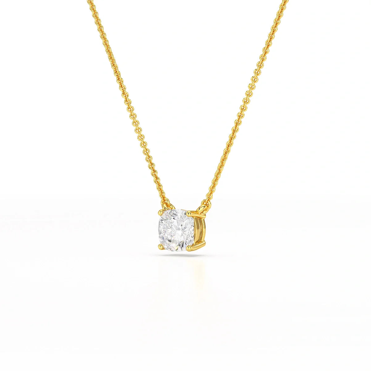1 CT Cushion Solitaire Lab Grown Diamond Pendant