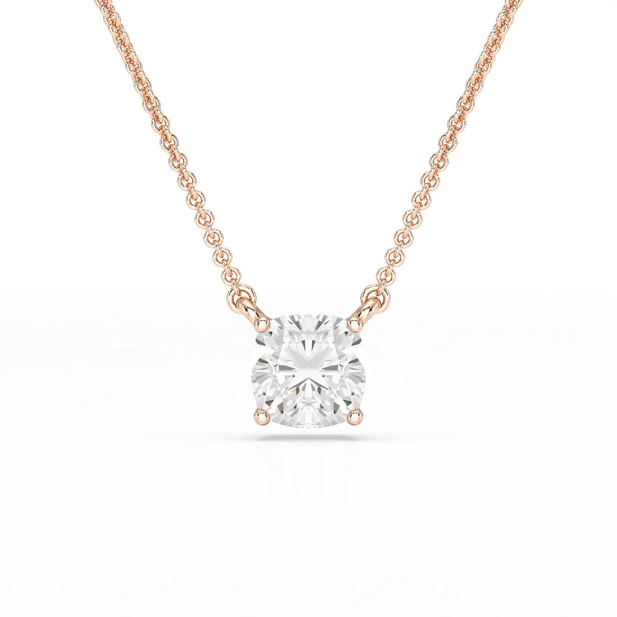 1 CT Cushion Solitaire Lab Grown Diamond Pendant