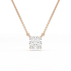 1 CT Cushion Solitaire Lab Grown Diamond Pendant