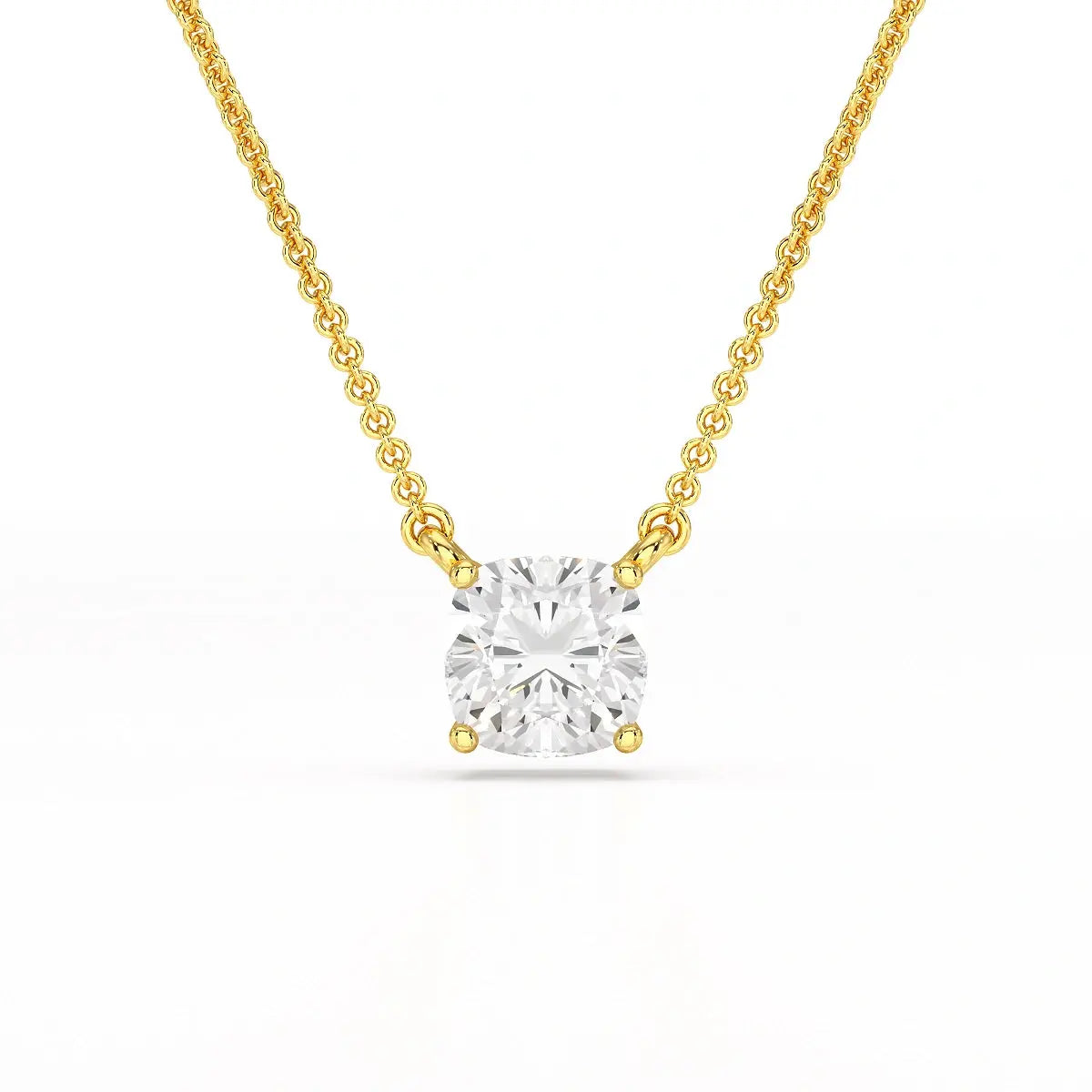 1 CT Cushion Solitaire Lab Grown Diamond Pendant