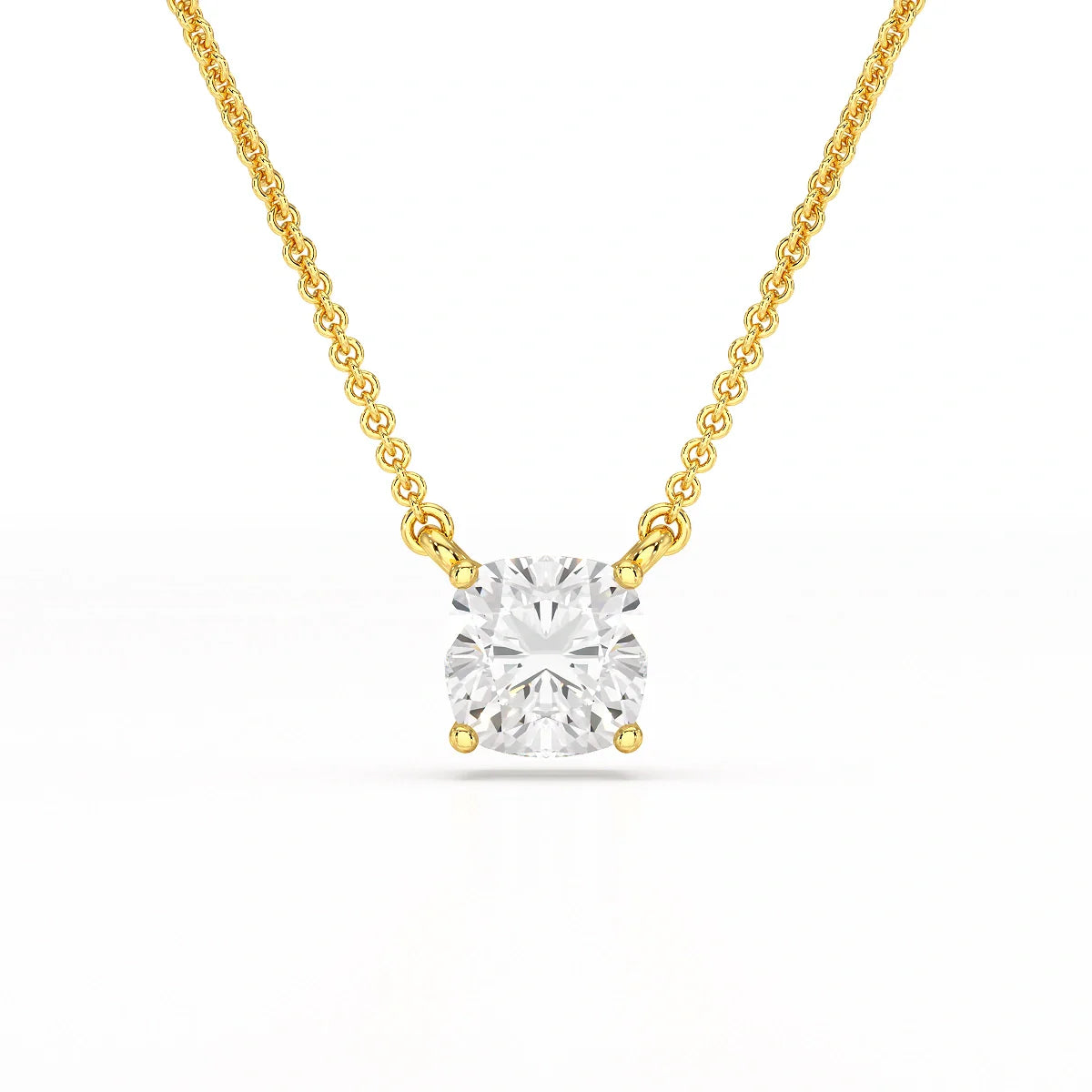 1 CT Cushion Solitaire Lab Grown Diamond Pendant