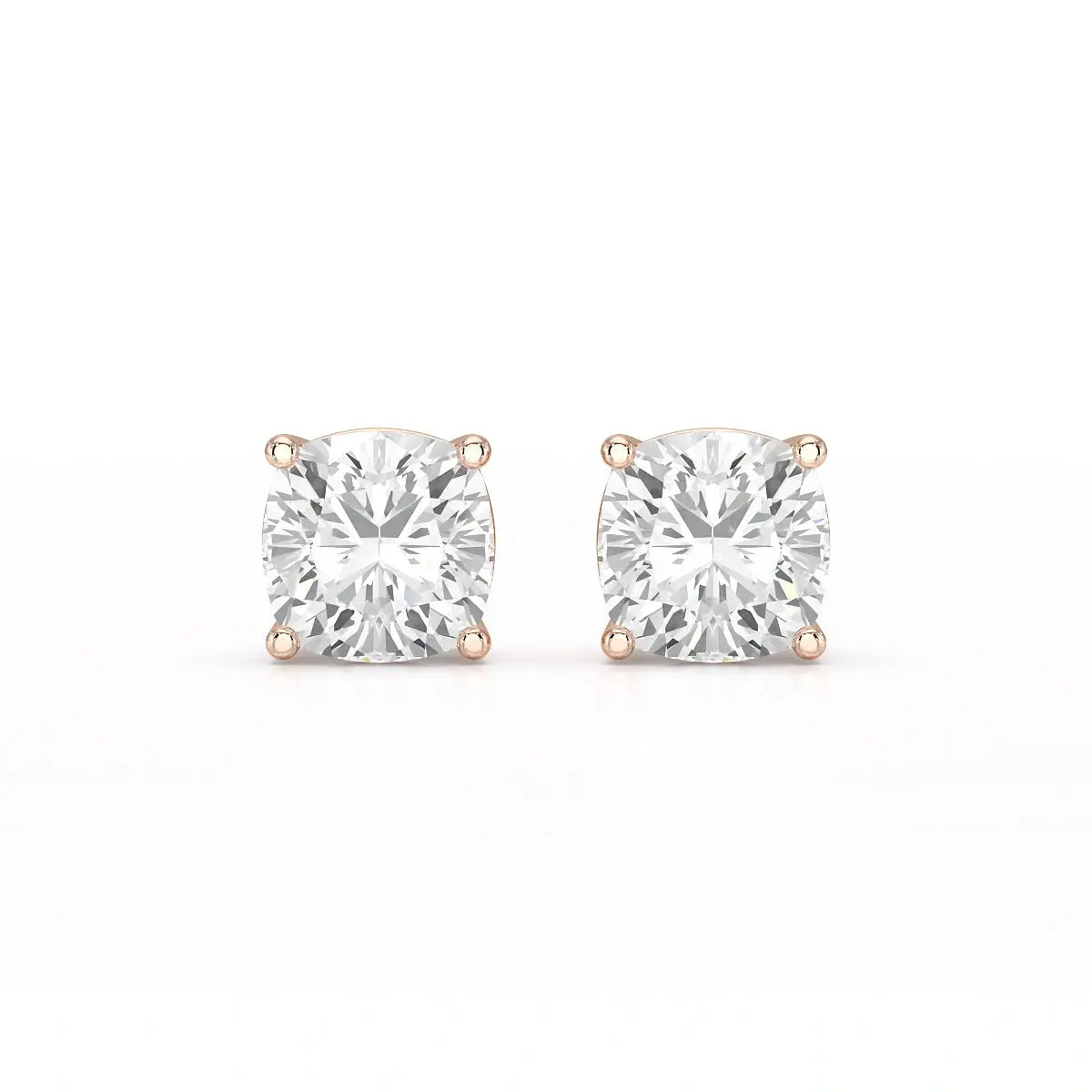 1 CT Cushion Lab Diamond Stud Earrings
