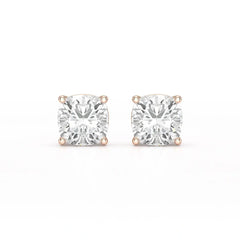 1 CT Cushion Lab Diamond Stud Earrings